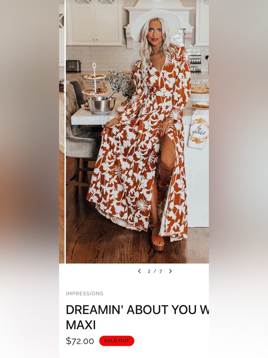 Aakaa Dresses & Skirts - Aakaa Rust & White Floral Wrap Maxi Dress